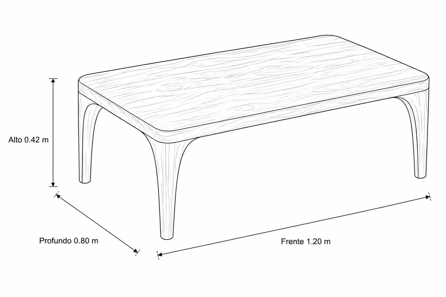 ADA -  MESA DE CENTRO RECTANGULAR