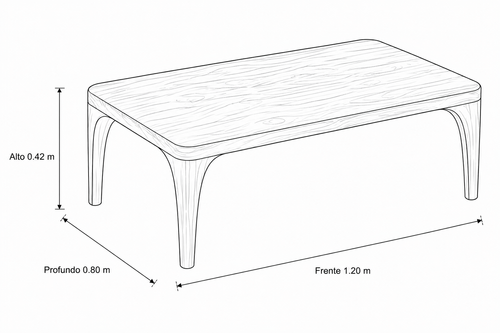 ADA -  MESA DE CENTRO RECTANGULAR